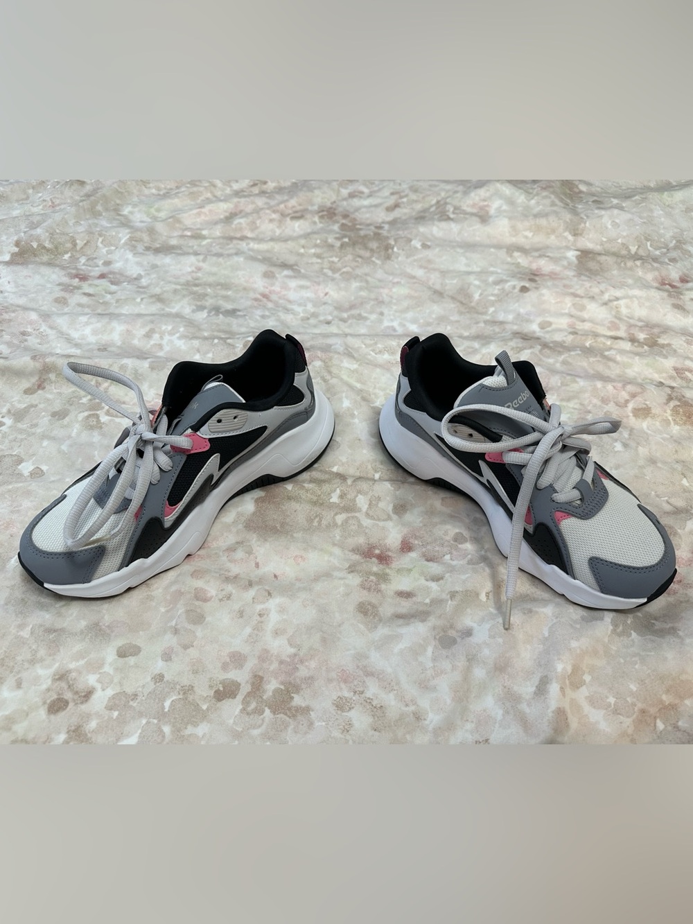 Reebok Women's Black, Gray & Pink Chunky Sneakers